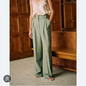 Sezane Théophile Trousers Light Green - Size 12